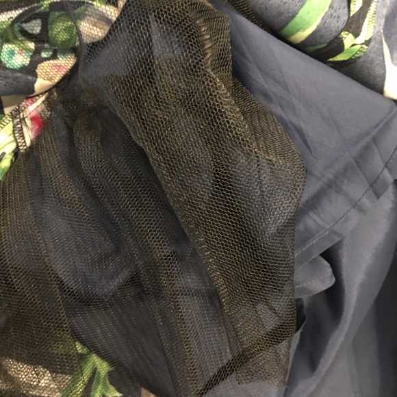 Eliza J | Navy Floral Pleated Fit Flare Dress 6P - Picture 8 of 8